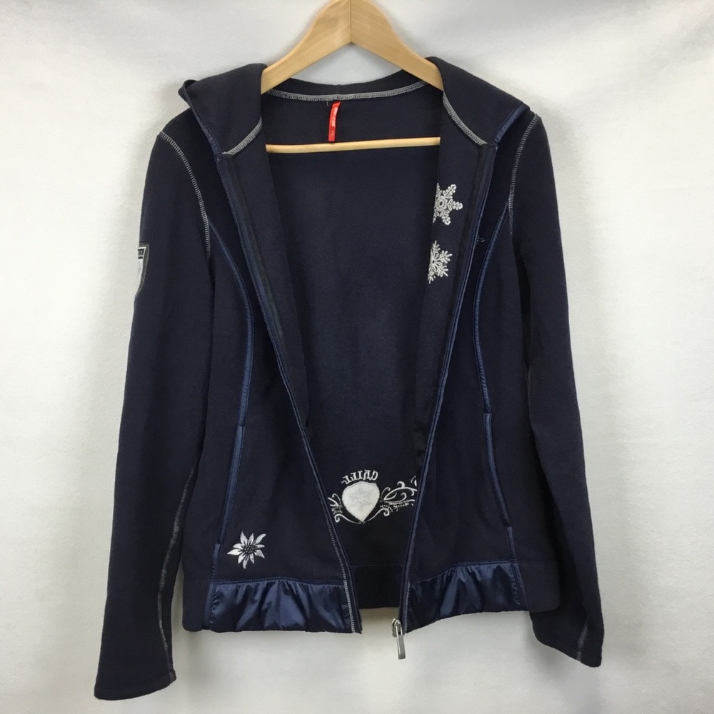 Alp N Rock Embroidered Zip Up Fleece Hoodie Snowflakes Chill Gorpcore Ski Size S - Picture 3 of 13